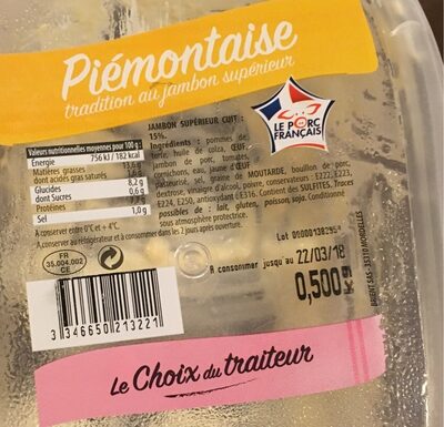 Piémontaise tradition au jambon