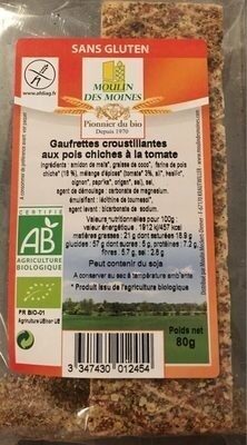 GAUFRETTE POIS CHICHES TOMATE SANS GLUTEN