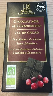 Chocolat noir aux Cranberries