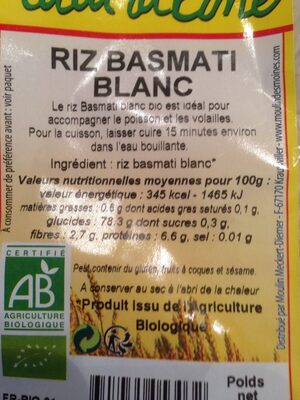 Riz basmati blanc