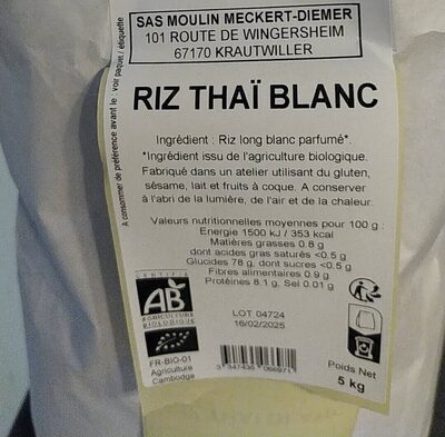 Riz thaï blanc