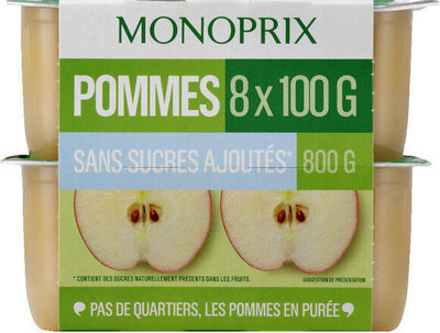 Compotes pommes, sans sucres ajoutés