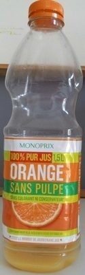 100% Pur Jus Orange Sans Pulpe