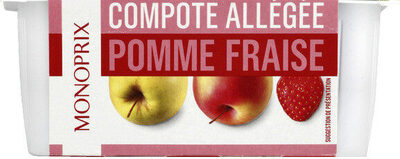 Compote allégée pomme fraise 30% de sucres en moins