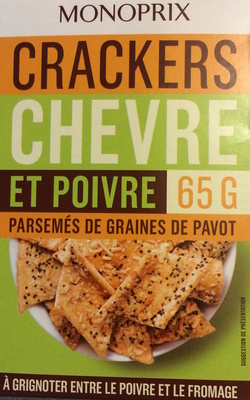 Crackers chèvre et poivre parsemés de graines de pavot