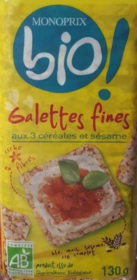 Galettes fines aux 3 céréales et sésame Bio
