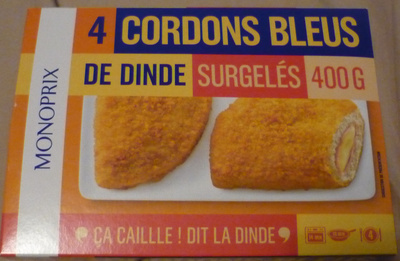 4 Cordons Bleus de Dinde, Surgelés