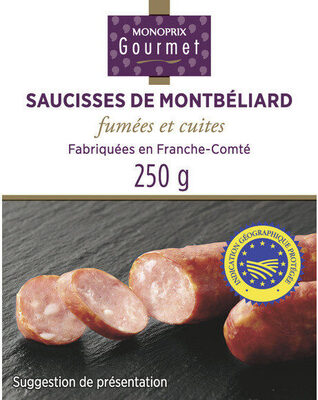 Saucisses de Montbéliard, fumées et cuites