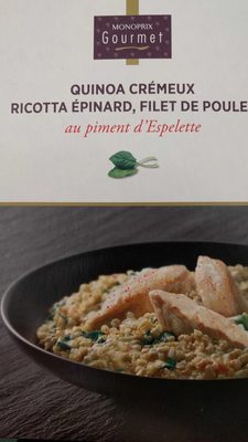 Quinoa Crémeux ricotta épinards, filet de poulet
