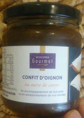 Confit d'oignon au sucre de canne.