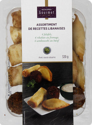 Assortiment de recettes libanaises avec sauce sésame