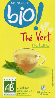 Thé vert nature issue de l'agriculture biologique