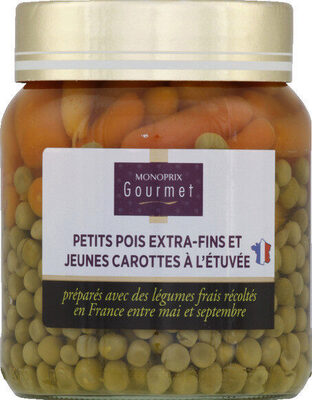 Petits pois extra-fins et jeunes carottes à l'étuvée