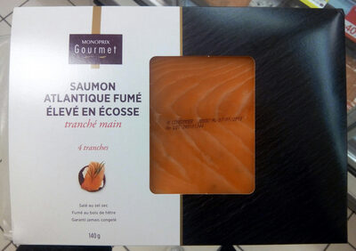 Saumon Atlantique fumé élevé en Écosse 4 tranches