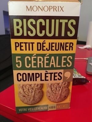 Biscuits petit dejeuner 5 cereales completes