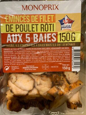 Emincés de poulet rôti aux 5 baies