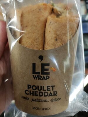 Le wrap poulet cheddar, maïs, poivrons, épices