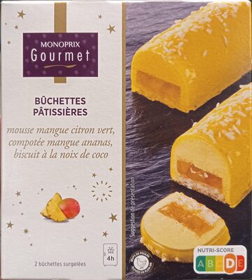Bûchettes pâtissières mousse mangue