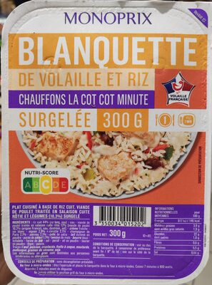 Blanquette de volaille et riz