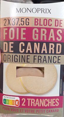 Bloc de foie gras de canard origine France