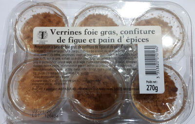 Verrines foie gras, confiture de figue et pain d'épices