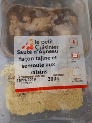 Sauté d'agneau façon tajine et semoule aux raisins