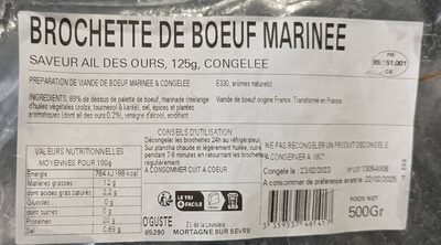 Brochettes de boeuf marinée ail des ours