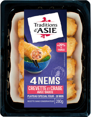 Nems à la crevette et au crabe avec sauce  x 4