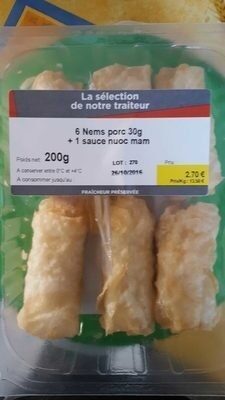 6 nems porc 30g + 1 sauce nuoc mam