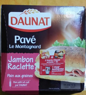 Pavé Le Montagnard - Jambon, Raclette, Pain aux Graines