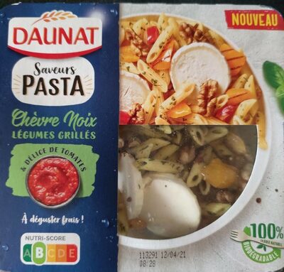 Saveurs pasta chèvre noix légumes grillés