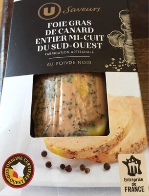 Foie gras de canard entier mi-cuit du Sud Ouest au poivre noir IGP Saveurs