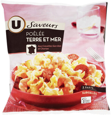 Poêlée terre et mer aux crevettes gambas chorizo Saveurs