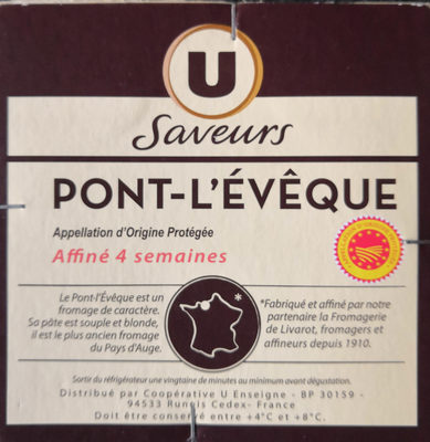 Petit Pont L'Eveque AOC U LES SAVEURS, 25%MG