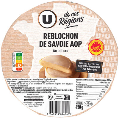 Reblochon de Savoie AOP au lait cru 28% mg, 450g