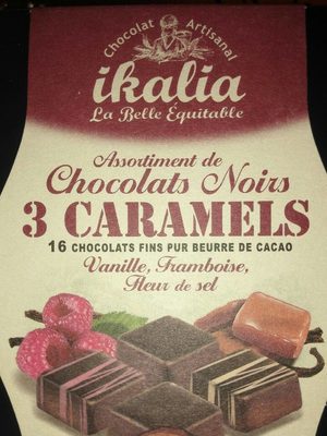 Assortiment de chocolats noirs 3 caramels