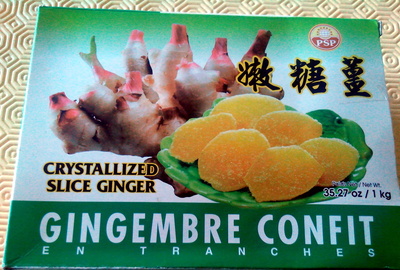 Gingembre confit en tranches