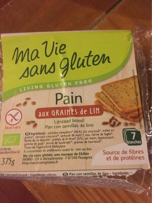 Pain Graines De Lin Bio - 375 G - Ma Vie Sans Gluten