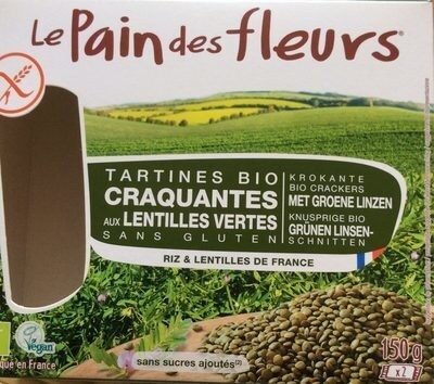 Tartine bio craquantes aux lentilles vertes sans gluten