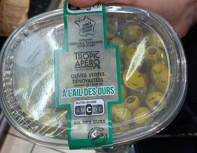 Olives vertes dénoyautées à l’ail ded ours