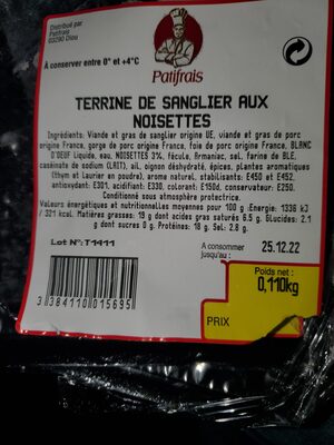 Terrine de sanglier aux noisettes