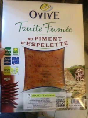 Ovive, Truite fumee au piment d'Espelette, la barquette de