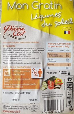 Mon gratin legumes du soleil