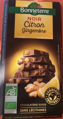 Chocolat noir citron gingembre
