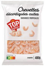 Crevettes decortiquees cuites, sauvages tropicales, le