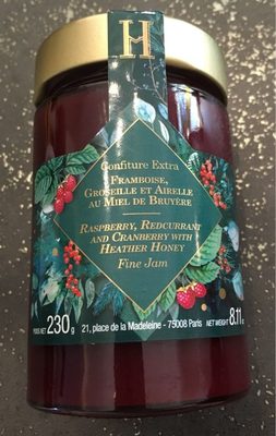 Confiture extra framboise groseille et airelle