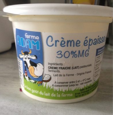 Crème épaisse 30%MG Ferme Adam