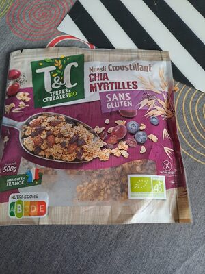 Muesli croustillant avoine myrtilles chia