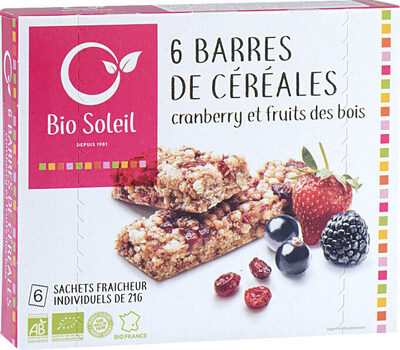 Barre de Céréales cranberry et fruits des bois