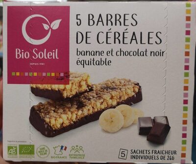 Barres de céréales à la Banane et Chocolat noir